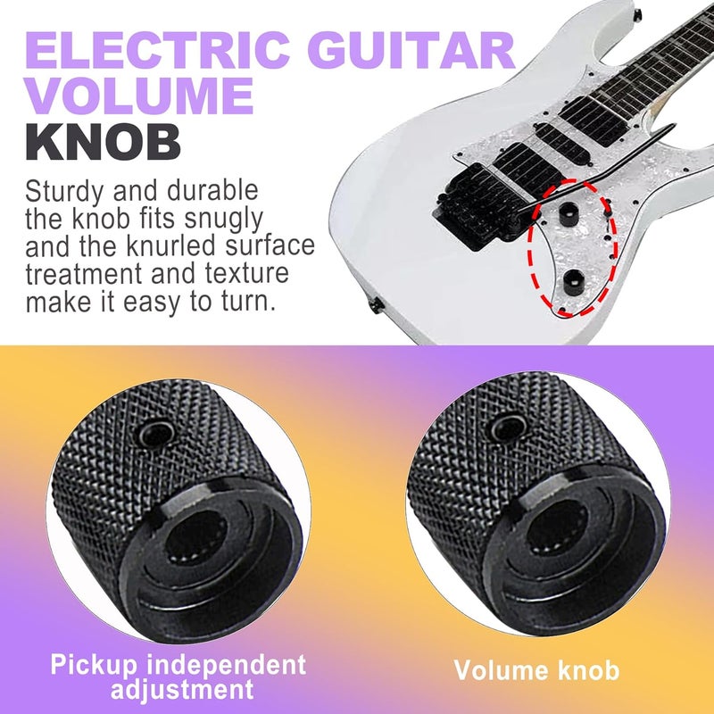 ZeriLion 4 Pack Metal Dome Guitar Knobs - Black Volume Tone Control for Electric Guitar & Bass - Includes Allen Key - Image 3